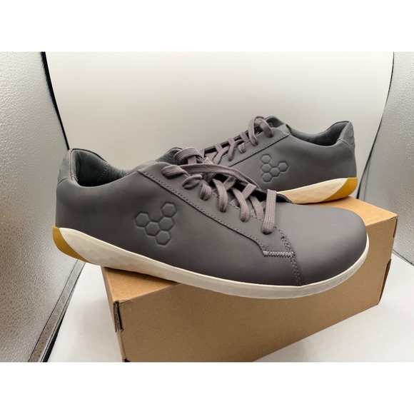 Vivobarefoot Primus Lite III Grey Leather Minimalist Sneakers Mens Size 42 30105